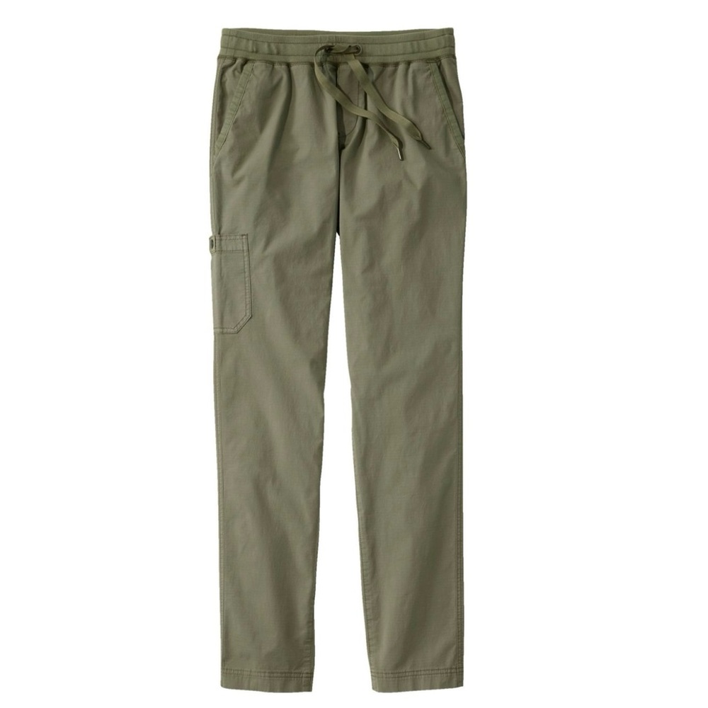 L.L Bean Woman's stretch ripstop pull on pants, slim leg size M petite olive